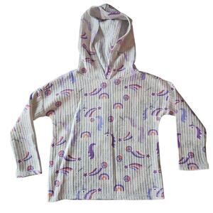 NWT Garanimals Toddler Girl 3T Waffle Knit Hoodie Rainbow Unicorn Long Sleeve